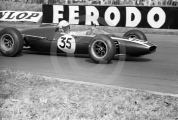 Clive Baker, Beta Cars Cooper T76, Formula 3 race, Oulton Park Spring Race meeting, 1965.
