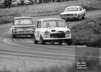 Ken Costello, Cripspeed Mini Cooper S, Redex Special Saloon Car Championship, BRSCC Â£1000 meeting, Oulton Park, 1967.
