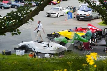 In the paddock, Hagley and District Light Car Club meeting, Loton Park Hill Climb, August 2012. 