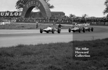 Roy Pike, Lotus, 41, and Chris Irwin, Brabham BT18, Silverstone International Trophy, 1966.
