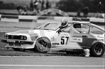 Dagmar Suster/Romeo Camathias, Alfa Romeo GTV, Istel Tourist Trophy, European Touring Car Championship, Silverstone, 1984
