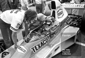 Emerson Fittipaldi, Texaco McLaren M23 V8, Brands Hatch, British Grand Prix 1974.
