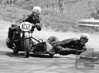D Dickinson and S Cooper, BMW 734cc,  39th National Open meeting, Prescott Hill Climb, 1970.