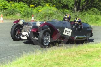 Grant Cratchley and Pam Gale, Buckland B3, Hagley and District Light Car Club meeting, Loton Park Hill Climb, July 2000.