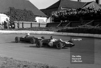 Tony Hegbourne, 1.6 Cooper Ford, Bill Bradley, Lola Ford, Formula Libre race, Mallory Park, March 8 1964.
