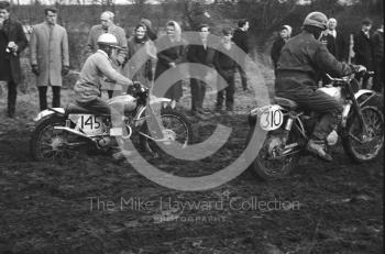 Through the mud, motorcycle scramble at Spout Farm, Malinslee, Telford, Shropshire between 1962-1965