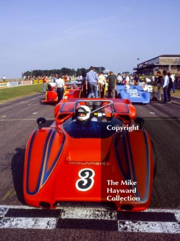 David Franklin, Huntsman Garage McLaren M6B Chevrolet, Atlantic Computer Historic GT Championship, Donington, August, 1983
