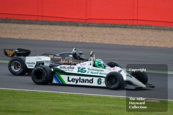 Nick Padmore, Williams FW07C, Gregory Thornton, Lotus 91/5, FIA Masters Historic Formula 1, 2016 Silverstone Classic.
