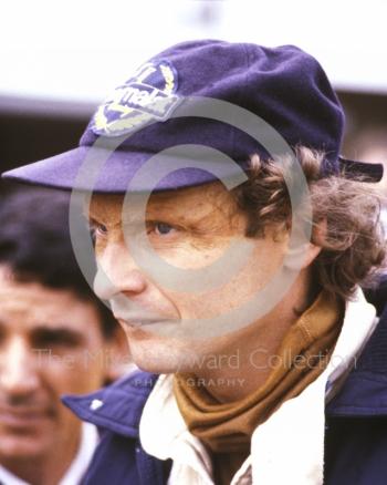 Niki Lauda in the pit lane, Silverstone, British Grand Prix 1979.
