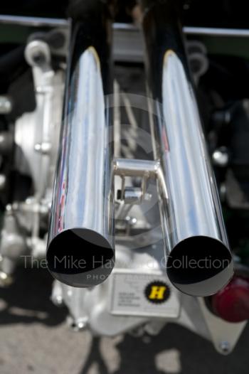 Lotus 25 exhaust pipes, Silverstone Classic 2010