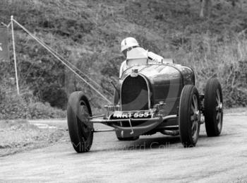 Frank Wall, Bugatti type 51, reg no NRT 555, Newton Oil Trophy Meeting, Prescott Hill Climb, September 1967. 