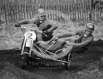 N Thompson, Wasp 650, ACU British Scramble Sidecar Drivers Championship, Hawkstone Park, 1969.