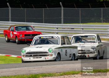 Peter Hore, Lotus Cortina, John Spieirs, Lotus Cortina, Historic Touring Cars Race, 2016 Gold Cup, Oulton Park.
