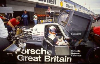 Derek Bell, Porsche 962C, Wheatcroft Gold Cup, Donington Park, 1989.
