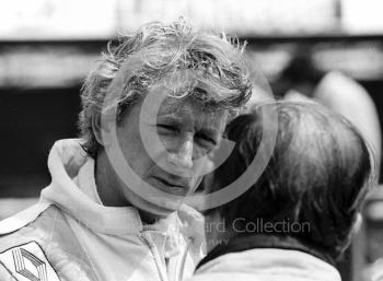 Jean Pierre Jabouille, Renault, in the pit lane, Silverstone, British Grand Prix 1979.
