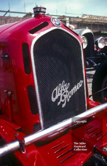 Alfa Romeo and Bentley in the paddock, VSCC Donington May 1979.
