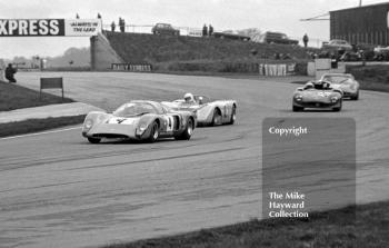 John Burton, Worcestershire Racing Association Chevron B16, Jo Bonnier, Lola T210, Ian Tee, Ginetta BRM G16, GKN Sankey Trophy Race, International Trophy, Silverstone, 1970.
