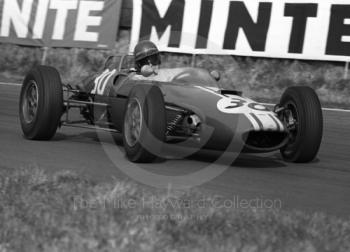 Tony Hegbourne, John Willment Automobiles Lola T55 (SL/64/2) Lola, at Old Hall Corner heading for 6th place, Oulton Park, Spring International 1965.
