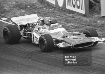 Henri Pescarolo, Matra MS120 V12, before retiring after an accident at Clearways on lap 42, British Grand Prix, Brands Hatch, 1970
