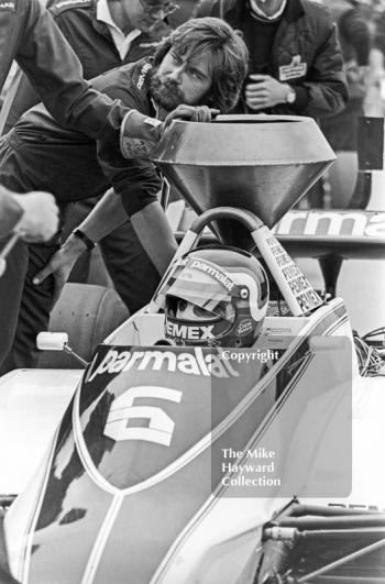 Hector Rebaque, Parmalat Brabham BT49C, Silverstone, British Grand Prix 1981.
