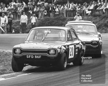 Lawrie Hickman, Ford Escort (SFD 86F) Brands Hatch, British Grand Prix meeting 1970.
