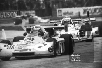 Jean-Pierre Jabouille, Equipe Elf Switzerland Elf 2J (Jabouille 2J) BMW M12, BRDC European Formula 2 race, Silverstone 1975.
