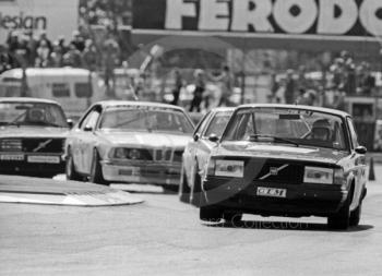 Volvo 240 Turbo at Woodcote Corner, Istel Tourist Trophy, European Touring Car Championship, Silverstone, 1984
